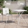 Gartenmöbel-Set GRETA mit 2 Stühlen - 156x72x81cm, Kunststoff, Weiß | Balkonset Gartenset Tisch mit Stühlen Bistroset Outdoor Bild 2