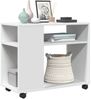 vidaXL Beistelltisch mit Rollen Weiß 70x35x60 cm Holzwerkstoff 853146 Bild 4