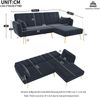Ecksofa Sitzfläche 191,5x130,5x80 cm, Velvet schwarz, 3-stufig verstellbare Rückenlehne und Schlaffunktion Bild 4