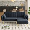 Ecksofa Sitzfläche 191,5x130,5x80 cm, Velvet schwarz, 3-stufig verstellbare Rückenlehne und Schlaffunktion Bild 2
