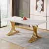Tribesigns Esstisch 160x80 cm mit Marmoroptik Platte & Gold Metallgestell Bild 5