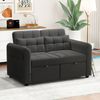 2-Sitzer Schlafsofa B 142 x T 85 x H 83 cm, aus Baumwoll-Leinenstoff, mit USB und Schlaffunktion Bild 4