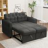2-Sitzer Schlafsofa B 142 x T 85 x H 83 cm, aus Baumwoll-Leinenstoff, mit USB und Schlaffunktion Bild 2