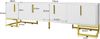 TV-Schrank 170 x 40 x 45,5 cm aus Spanplatte in Weiß mit 4 Türen & goldfarbenen Metallfüßen Bild 4