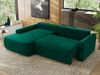 Ecksofa, L-förmiges, lose Kissen, DL-Schlaffunktion, (H 100 x T 187 x B 273 cm) - CUBO L - Velours Dunkelgrün - linke Seite Bild 4