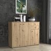 Sideboard >TEMPRA2< 3 Türen, 2 Schübe, Artisan Eiche Dekor - 108,8x85,5x34,8cm (BxHxT) Bild 2