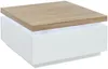Vente-unique - Couchtisch mit 2 Schubladen & LEDs - MDF lackiert - Weiß & Eichefarben - HALO II Bild 3