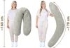 Amilian Stillkissen XXL 170 cm Schwangerschaftskissen Seitenschläferkissen U-Form, Set, mit Bezug, Cord-Optik, geräuscharm, Made in EU Bild 3