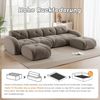 Sofa Modulsofa in Taupe, rahmenlos, Chenille-Bezug, 4-Sitzer mit 2 Hockern, flexibles Wohnkonzept,76x358x171 cm Bild 5