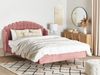 Bett mit Lattenrost AMBILLOU 180 x 200 cm Samtstoff Rosa Bild 3