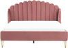 Bett mit Lattenrost AMBILLOU 180 x 200 cm Samtstoff Rosa Bild 4