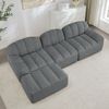 3-Sitzer Sofa 288×165×79 cm aus Granular Fleece rahmenlos modular mit 1 Ottomane, grau Bild 3