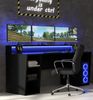 Jugendzimmer Gamingzimmer Tezaur Jacky 5 teiliges Komplett Set mit großem Gamertisch Computertisch Schreibtisch 140x200 Jugendbett Schwebetürenschrank Kleiderschrank Standregal - MD110846 Bild 2