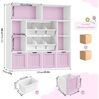 Homfa Kinderregal mit 4 Spielzeugkisten auf Rollen und 6 Boxen, Spielzeugregal mit 6 offenen Fächern Spielzeugtruhe 125 x 121 x 33 cm Bild 3