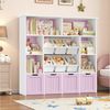 Homfa Kinderregal mit 4 Spielzeugkisten auf Rollen und 6 Boxen, Spielzeugregal mit 6 offenen Fächern Spielzeugtruhe 125 x 121 x 33 cm Bild 2
