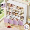 Homfa Kinderregal mit 4 Spielzeugkisten auf Rollen und 6 Boxen, Spielzeugregal mit 6 offenen Fächern Spielzeugtruhe 125 x 121 x 33 cm Bild 4