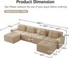 4-Sitzer Wohnlandschaft H 69 x T 382 x B 177 cm aus Cord mit 74 cm Tiefsitz, modular Bild 5