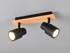 Deckenstrahler PIERRE 2-flammig aus Metall in Schwarz mit Holz, Breite 31cm Bild 3