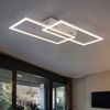 LED Deckenleuchte, nickel-matt, Opal, weiß, rechteckig Bild 4