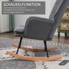 HOMCOM Schaukelsessel mit Hocker, Relaxsessel mit Leinenoptik (Armlehnsessel, 2-St, Schwingsessel), für Wohnzimmer, Schlafzimmer, Grau Bild 4