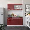 Singleküche R-Line Rot Hochglanz/Weiß 140 cm , AP Anthrazit Vicco Bild 4