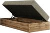 Boxspringbett, Einzelbett WOOD ZERO 90 x 200 cm, Hotelbett ohne Kopfteil, Bett mit Stauraum, 7-Zonen Multipocket-Matratze - Grau Strukture - H3 - Topper T25 Bild 5