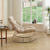LVHOM Schaukelstuhl mit Fußstütze, Relaxsessel mit gepolstertem Kissen, ergonomischer Schaukelsessel, bis 130kg, Loungesessel für Balkon, Garten & Wohnzimmer Bild 5