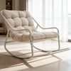 LVHOM Schaukelstuhl mit Fußstütze, Relaxsessel mit gepolstertem Kissen, ergonomischer Schaukelsessel, bis 130kg, Loungesessel für Balkon, Garten & Wohnzimmer Bild 2