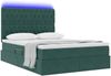 vidaXL LED-Speicherbett mit Matratze Dunkelgrün 140 x 200 cm Samt 3372732 Bild 3