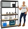 PROREGAL Schwerlastregal Big Elephant Schwarz 180 x 120 x 60 cm Fachlast 250kg Kellerregal, Steckregal, Garagenregal, Lagerregal Bild 2