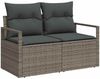 vidaXL Garten-Sofa-Set mit Speicher 7 pcs Grau Poly Rattan 3358470 Bild 4