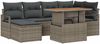 vidaXL Garten-Sofa-Set mit Speicher 7 pcs Grau Poly Rattan 3358470 Bild 2
