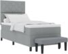vidaXL Boxspringbett mit Kopfteil Hellgrau 100 x 200 cm Stoff 3344121 Bild 2
