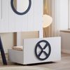 Bett 90x200 cm mit Hausdach und Schublade – maritimes Kinderhausbett in Weiß und Dunkelblau Bild 4