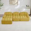 3-Sitzer Sofa 288×165×79 cm aus Granuliertes Fleece rahmenlos modular mit Ottomane, gelb Bild 2