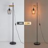 Nettlife Stehlampe Wohnzimmer Holz E27 Stehleuchte Vintage Schwarz Metall 152cm, mit Kippschalter, LED wechselbar, für Wohnzimmer, Schlafzimmer, Arbeitszimmer, Esszimmer Bild 3