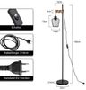 Nettlife Stehlampe Wohnzimmer Holz E27 Stehleuchte Vintage Schwarz Metall 152cm, mit Kippschalter, LED wechselbar, für Wohnzimmer, Schlafzimmer, Arbeitszimmer, Esszimmer Bild 4