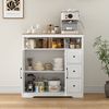 FUROKOY Sideboard Holz Küchenschrank Kommode Aufbewahrungsschrank, Weiß Buffetschrank 3 Schubladen 2 Türen 100x40x105cm Bild 4