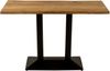 Bistrotisch Baumkante massiv 120 x 70 cm Akazie naturfarben Doppelsäulengestell schwarz ISLA 137097154 Bild 2