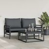 vidaXL Gartensofa-set mit Kissen 3 pcs Schwarz Stahl 3378961 Bild 4
