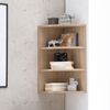 Eckregal Sonoma 30 x 60 x 30 cm WL5.842 Holz Wandregal Eck Hängeregal, Holzregal für die Wand Hoch, Wandboard Freischwebend, Design Dekoregal mit runder Front, Bücherregal Schwebend Modern Bild 2