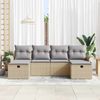 vidaXL Garten-Sofa-Set mit Kissen mit Speicher 6 pcs Beige Poly Rattan 3360251 Bild 3