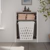 FACKELMANN LUXOR Doppel Midischrank 60 cm breit, Weiß/Braun hell + Wäschekorb Bild 2