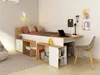 Vente-unique - PALOMA Bett Holz, Platte BeigeWeiß - B 117,6 cm x H 95,5 cm x L 238,9 cm Bild 1