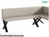 MEBLINI Eckbank für Esszimmer - Küchenbank - Essecke - Sitzecke Küche - ERIC - X-Beine 142x196x87cm Rechts - Beige Kunstleder Bild 5