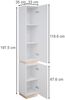 Badschrank Gloria Weiß 33 x 197.5 cm mit 2 Türen Vicco Bild 3