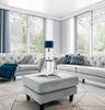 Ecksofa inkl. Hocker CHARLOTTE in Stoff Matt Velvet Hellgrau Ottomane Links Bild 2