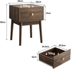 Nachttisch 40 x 40 x 55 cm mit 2 Schubladen – Walnussoptik aus MDF und Spanplatte Bild 5