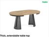 MEBLINI Esstisch Rund Ausziehbar aus Metall - 100-176x76 cm - CONEY - Halifax Eiche/Schwarz Matt - Loft - Esszimmertisch Modern - Küchentisch - Ausziehtisch - Round Dining Table Bild 2