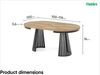 MEBLINI Esstisch Rund Ausziehbar aus Metall - 100-176x76 cm - CONEY - Halifax Eiche/Schwarz Matt - Loft - Esszimmertisch Modern - Küchentisch - Ausziehtisch - Round Dining Table Bild 3